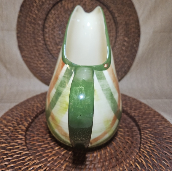 MCM Vintage Metlox Vernonware TAM O' SHANTER Plaid Gingham Glaze Pitcher Jug - Picture 4 of 13